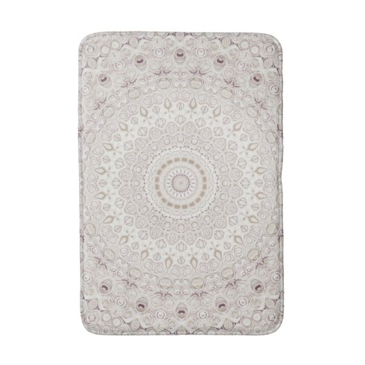Beige en Taupe Mandala Patroonontwerp Badmat (Voorkant Verticaal)