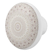 Beige en Taupe Mandala Patroonontwerp Keramische Knop (Rechts)