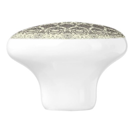 Beige en Taupe Mandala Patroonontwerp Keramische Knop (Zijkant)