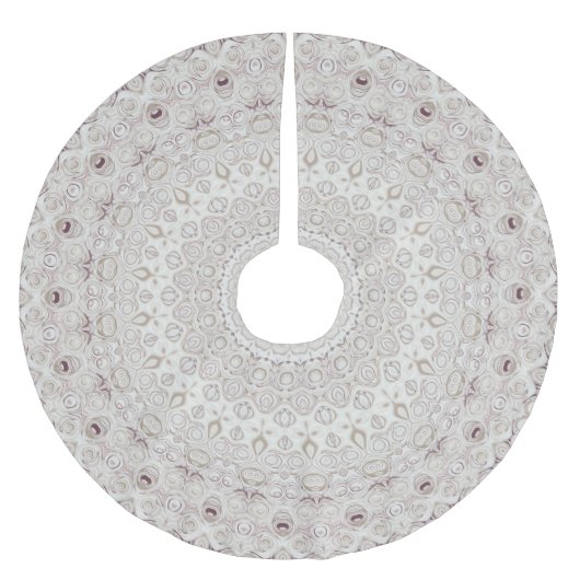Beige en Taupe Mandala Patroonontwerp Kerstboom Rok (Voorkant)