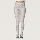 Beige en Taupe Mandala Patroonontwerp Leggings (Voorkant)