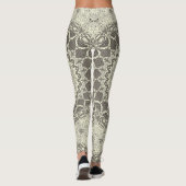 Beige en Taupe Mandala Patroonontwerp Leggings (Achterkant)
