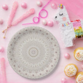 Beige en Taupe Mandala Patroonontwerp Papieren Bordje (Feest)