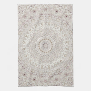 Beige en Taupe Mandala Patroonontwerp Theedoek