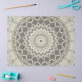 Beige en Taupe Mandala Patroonontwerp Tissuepapier (Craft)