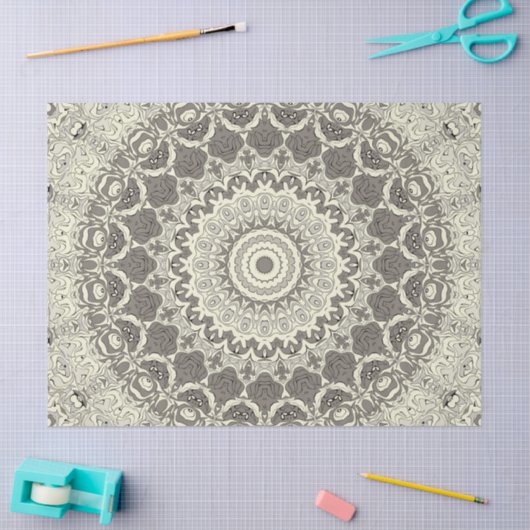 Beige en Taupe Mandala Patroonontwerp Tissuepapier (Craft)