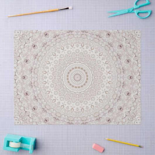 Beige en Taupe Mandala Patroonontwerp Tissuepapier (Craft)