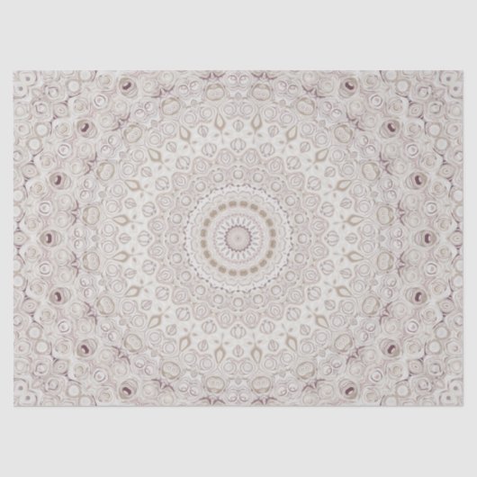 Beige en Taupe Mandala Patroonontwerp Tissuepapier (Voorkant)