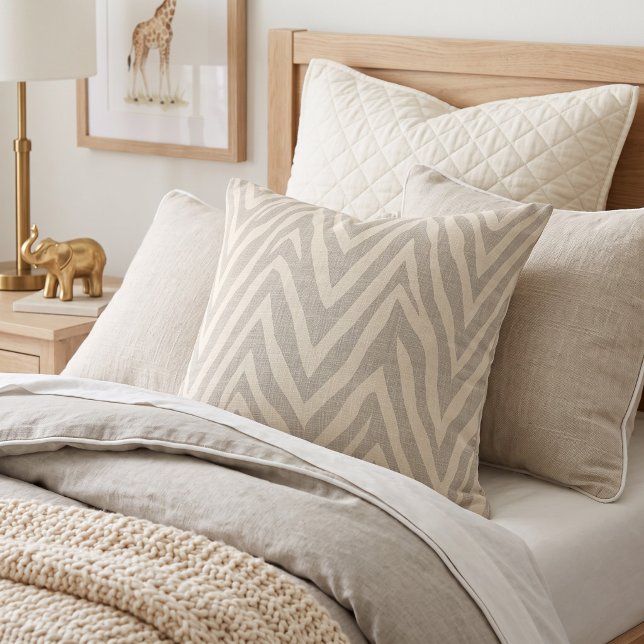 Beige en taupe zebraprint kussen (Creator heeft geüpload)