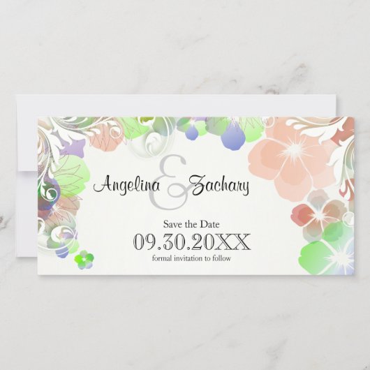 Beige en veelkleurige slipjes Save-the-Date Save The Date (Voorkant)