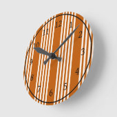 Beige en verbrande sinaasappel met vijf strippen ronde klok (Hoek)