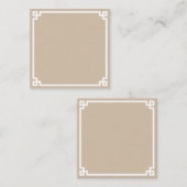Beige en White Greek Key Ornamental Border Notitiekaartje (Voorkant / Achterkant)