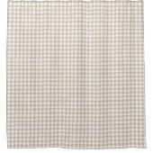 Beige en White Houndstooth Pattern Douchegordijn (Voorkant)