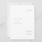 Beige en White Minimalist Modern Wedding Kaart (Voorkant)