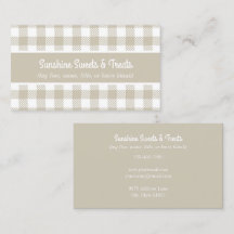 Beige en White Pset Bakery Visitekaartje