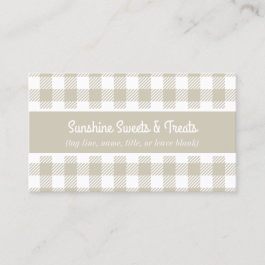 Beige en White Pset Bakery Visitekaartje (Voorkant)