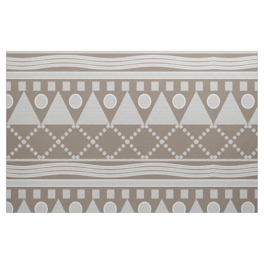 Beige en White Southwest Design Pattern Fabric Stof (Fat Quarter)