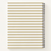 Beige en White Striped Pattern Name Notitieboek (Achterkant)