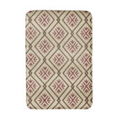 Beige en wijnrode badmat (Voorkant Verticaal)