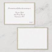 Beige en wit ingelijste RSVP Receptie Kaart (Voorkant / Achterkant)