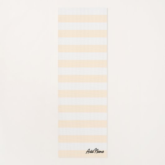 Beige en witte aangepaste naam yogamat (Voorkant)