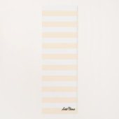 Beige en witte aangepaste naam yogamat (Achterkant)