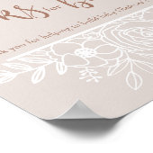 Beige en witte bloemenboeken voor Baby Sign Poster (Hoek)