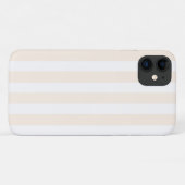 Beige en witte candy strepen Case-Mate iPhone case (Achterkant (horizontaal))