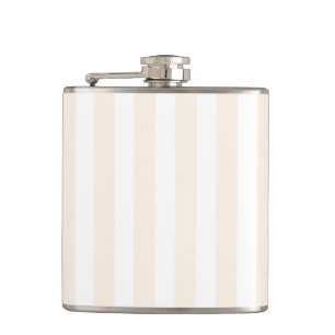 Beige en witte candy strepen heupfles