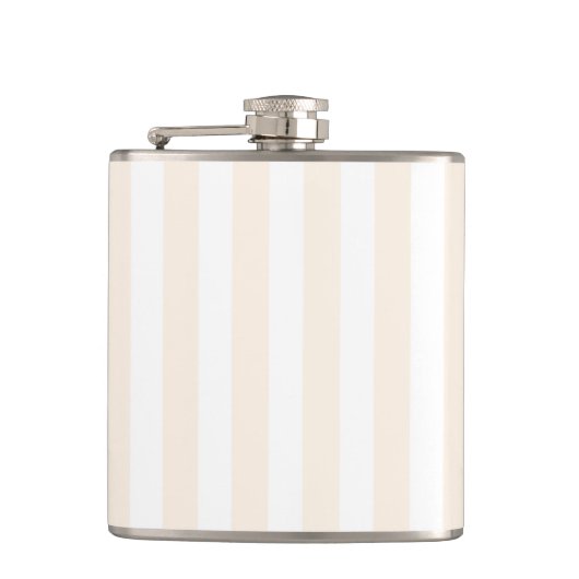 Beige en witte candy strepen heupfles (Voorkant)