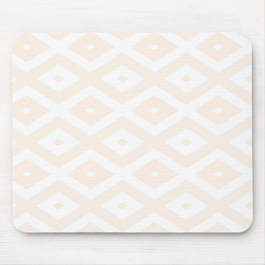 Beige en witte diamant patroon muismat (Voorkant)