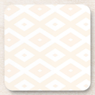 Beige en witte diamantpatroon bier onderzetter
