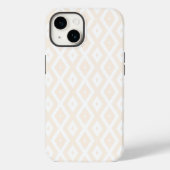 Beige en witte diamantpatroon Case-Mate iPhone case (Achterkant)