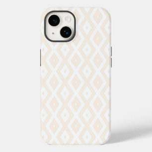 Beige en witte diamantpatroon Case-Mate iPhone 14 hoesje