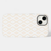 Beige en witte diamantpatroon Case-Mate iPhone case (Achterkant (horizontaal))