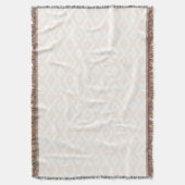 Beige en witte diamantpatroon deken (Voorkant Verticaal)