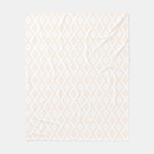 Beige en witte diamantpatroon fleece deken (Voorkant)