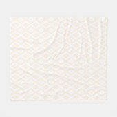 Beige en witte diamantpatroon fleece deken (Voorkant (Horizontaal))