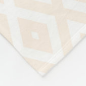 Beige en witte diamantpatroon fleece deken (Hoek)