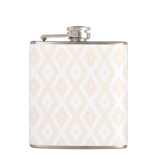 Beige en witte diamantpatroon heupfles (Voorkant)