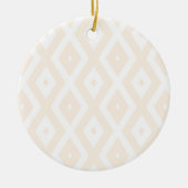 Beige en witte diamantpatroon keramisch ornament (Voorkant)