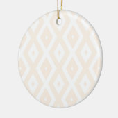 Beige en witte diamantpatroon keramisch ornament (Links)