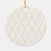 Beige en witte diamantpatroon keramisch ornament (Achterkant)