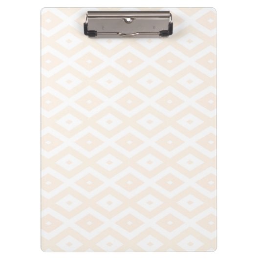 Beige en witte diamantpatroon klembord (Voorkant)