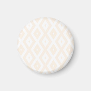 Beige en witte diamantpatroon magneet