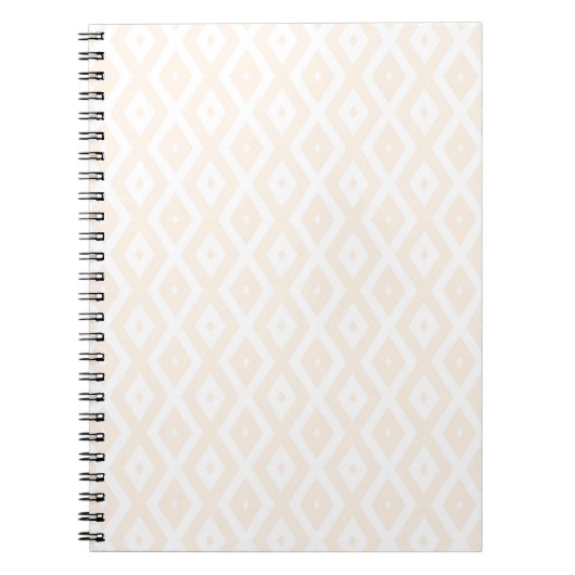 Beige en witte diamantpatroon notitieboek (Voorkant)