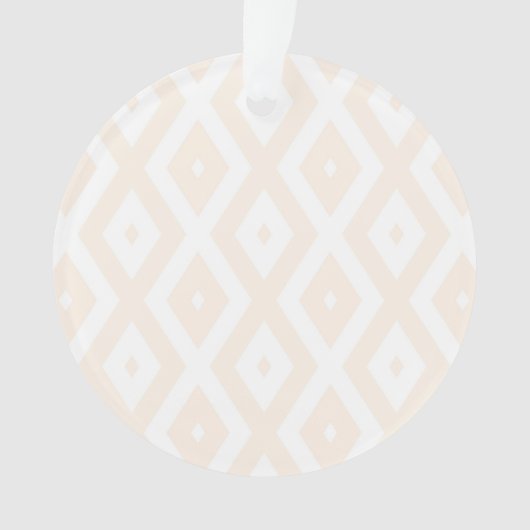 Beige en witte diamantpatroon ornament (voorkant)