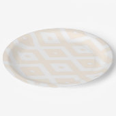 Beige en witte diamantpatroon papieren bordje (Gekanteld)