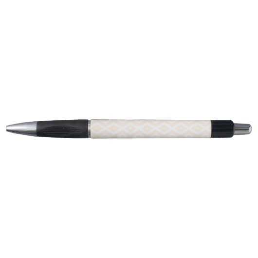 Beige en witte diamantpatroon pen (Voorkant)