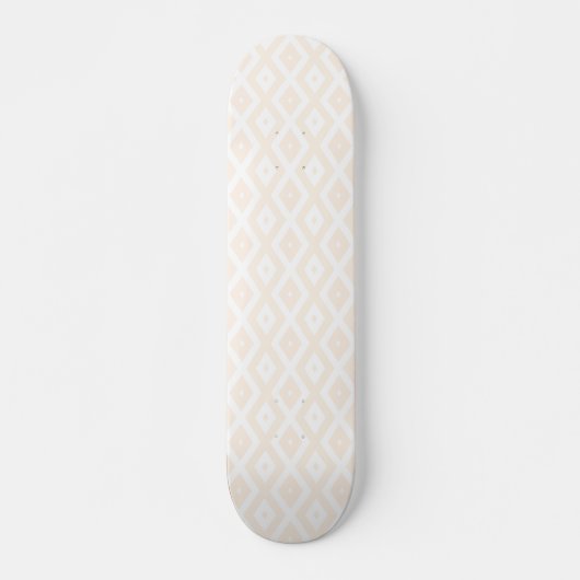 Beige en witte diamantpatroon persoonlijk skateboard (Voorkant)